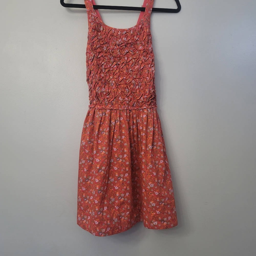 Free People Floral Print Petunia Poppy Combo Texture Piecing Front Scoop Crissc - Picture 7 of 16